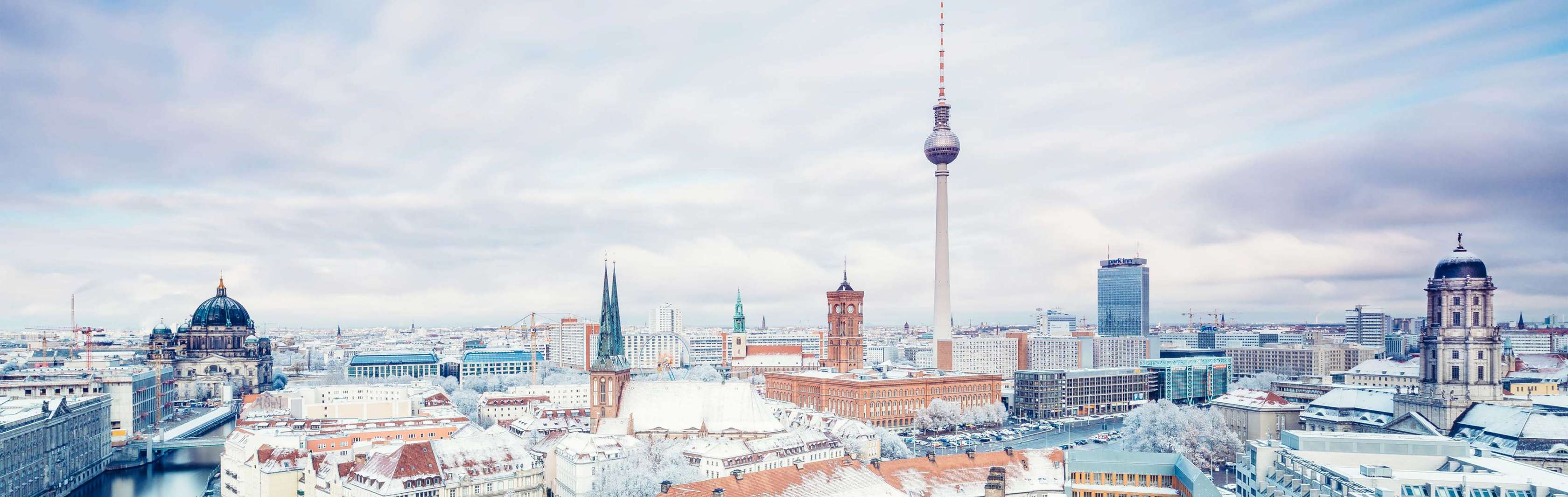 Blick auf die berliner Innenstadt im Winter