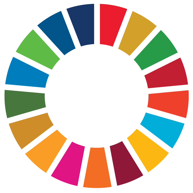 Allianz - Icon: 17 bunte Segmente symbolisieren die SDG Ziele der UN