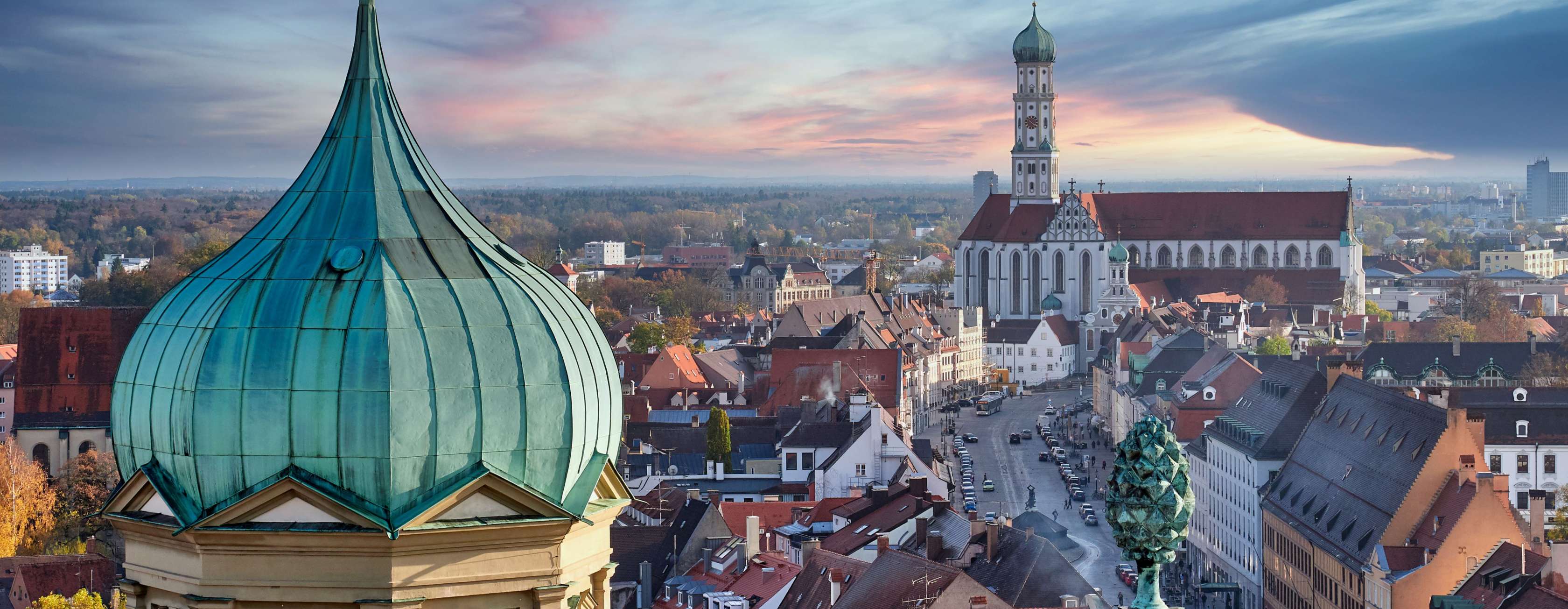 Allianz Kfz-Versicherung in Augsburg: Die Altstadt von Augsburg von oben.