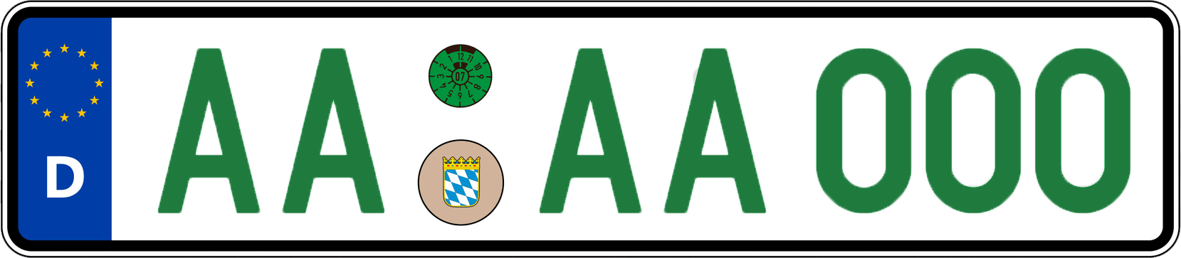 Grünes Kfz-Kennzeichen für steuerbefreite Fahrzeuge