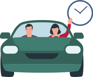 Allianz - Schutzbrief Firmen: Mann und Frau fahren im Auto