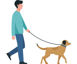 Icon: Mann mit Hund an der Leine