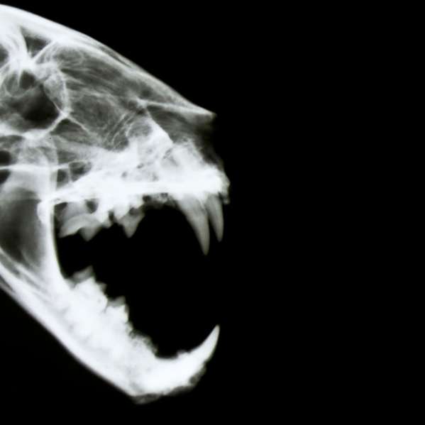Röntgenbild eines Katzengebisses