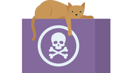 Allianz - Icon: Katze auf Kiste mit Totenkopf 