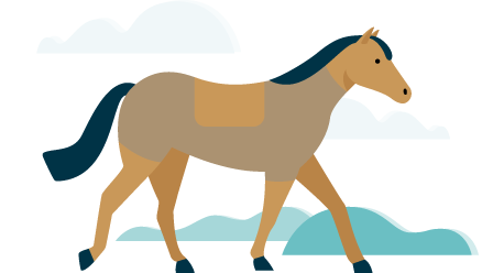 Allianz - Pferd scheren: Grafik von einem Pferd mit Hunterschnitt