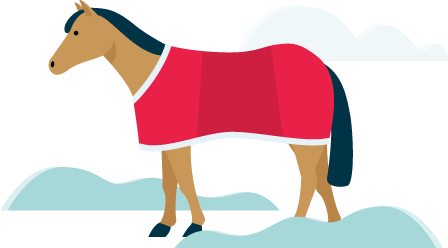 Allianz - Illustration Pferd mit Abschwitzdecke