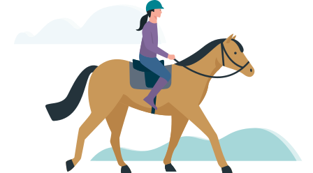 Allianz - Illustration Reiterin mit Pferd