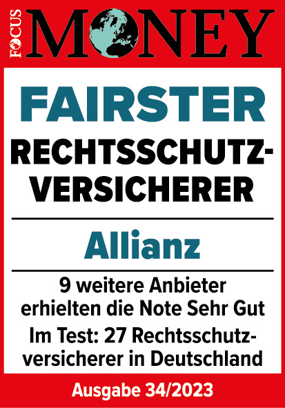 Allianz - Focus Money 34/2022: Fairste Rechtsschutzversicherung